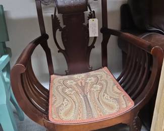 Chippendale Style Mahogany Armchair with Ball and Claw Feet