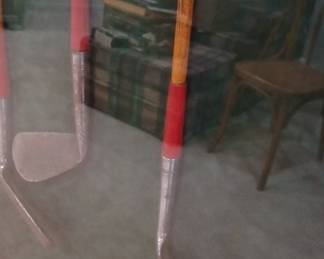 Vintage Hickory Shaft Golf Club Display Case