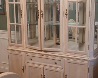 Broyhill Faux Bamboo Lighted China Cabinet