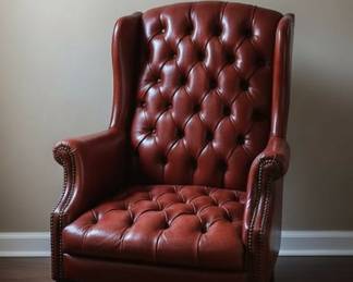 Chesterfield Style Wingback Leather Armchair