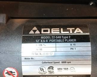 Delta 22-540 Type 2 12-inch Portable Planer