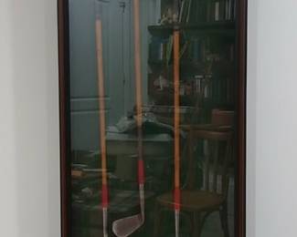 Vintage Hickory Shaft Golf Club Display Case