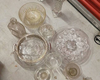 Lot 24: Large random crystal glassware lot 