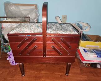 Sewing box with contents