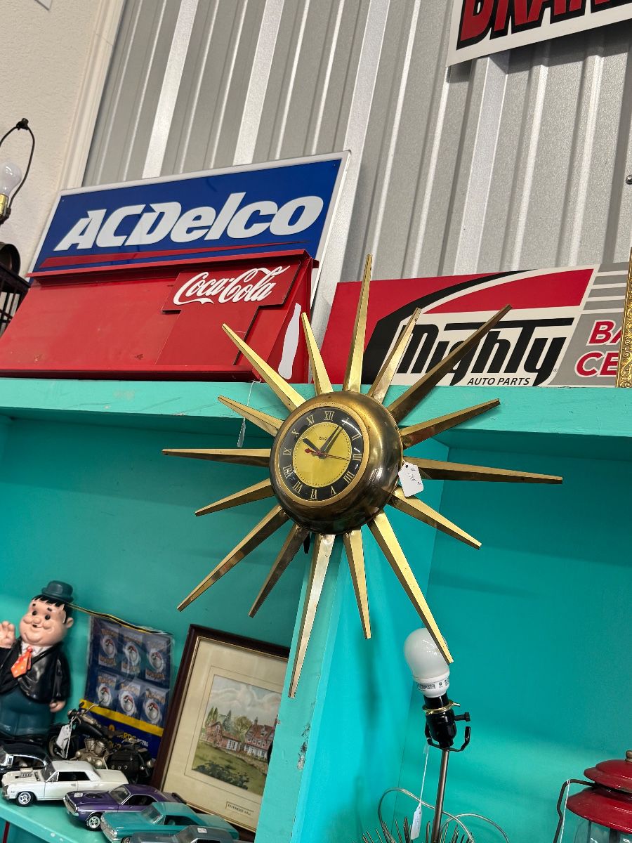 signs, retro clock, car wall art, coca cola