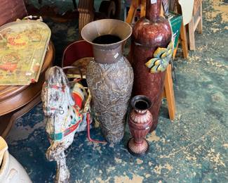 Vases, Vintage Pony with Cart