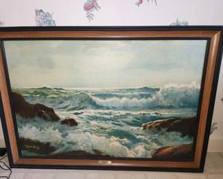 R. Wood oil painting