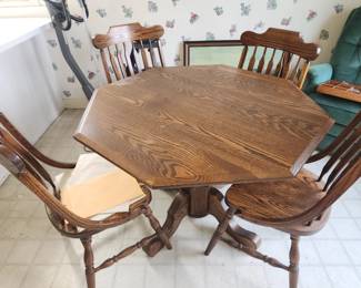 Octagonal dining table and 4 chairs
