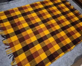 79 VintageFariboFluffLoomedPlaidWoolThrowwithOriginalCase