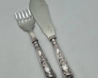 54 BritishSterlingSilverHandledFishServerSet