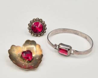 34 RedStone925SilverJewelryMixBomaJolle