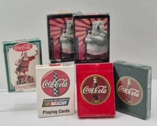 39 CollectionofVintageCocaColaThemedPlayingCards