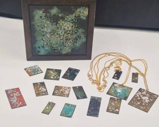 88 ArtisanEnamelKeepsakeBoxHandFinishedCopperPendants
