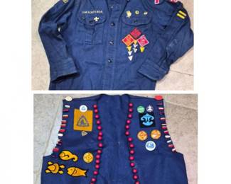 137 VintageCubScoutsBSAShirtCampfireVestwithBadges