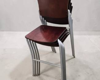65 SetofFourAltekStyleStackingBistroBarStools