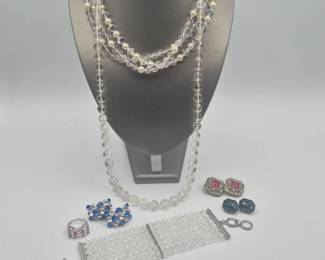 148 CrystalJewelryMixVintagetoModern
