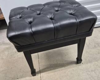 40 PaulLJansenSonAntiqueBlackTuftedPianoBenchChair