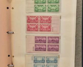 66 VintageUSBlockStampCollectionNotebookOver35PagesUnused