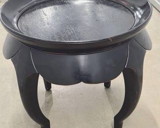 158 ModernChineseEbonyLacquerAccentTable