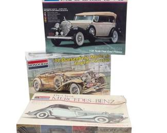 115 SealedVintageMonogramModelKitTrioClassicLuxuryCars