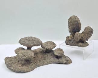 98 BrutalistModernistMushroomMetalSculpturePair