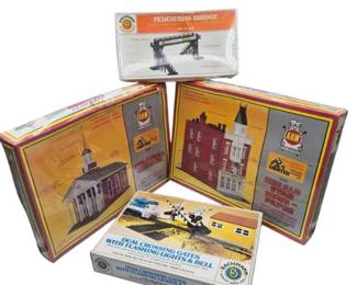150 HOScaleCrossingGatesPedestrianBridgeBuildingKits