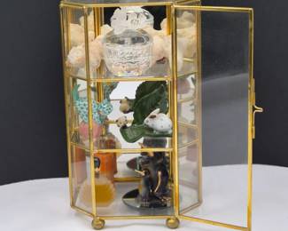 36 SmallGlassBrassCuriowithCollectibleTrinkets