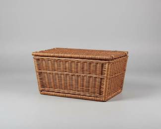 Wicker Storage Trunk with Hinged Lid