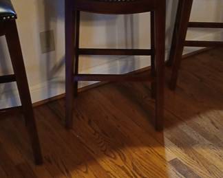 Set of 3 Contemporary Nailhead Bar Stools
