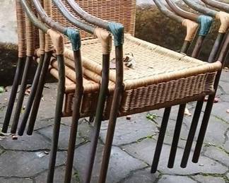 Wicker and Iron Chairs