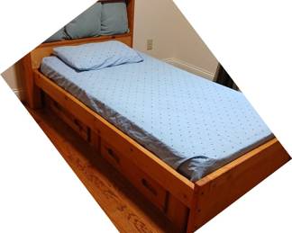 Solid Pine Style Twin Captain's Bed