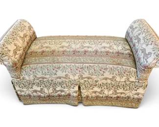 Pembroke Chair Co. Upholstered Leopard Print Double End Chaise Bench