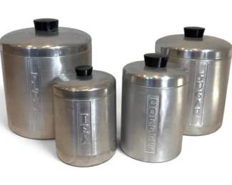 Tin Baking Canisters Flour, Sugar, Tea, Coffee