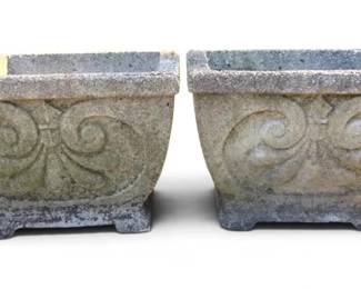 2 Concrete Decorative Planters