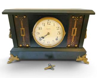 Antique Ingraham Mantle Clock With Key