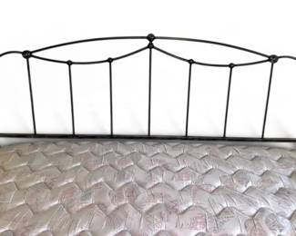 Dark Metal Camelback Headboard W Bedframe No Mattress