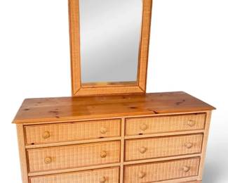 Lexington Henry Link Wicker Dresser W Attached Mirror