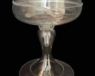Juliska Signed Large Footed Glass Dish With Flared Top 9 i