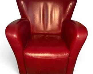 Red Faux Leather Accent Chair