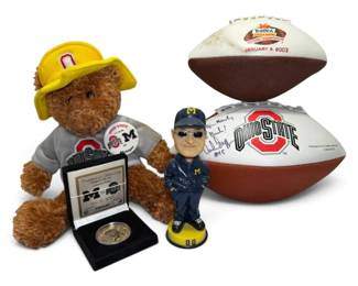 Ohio State Signed Football, Coin, Stuffed Bear, More
