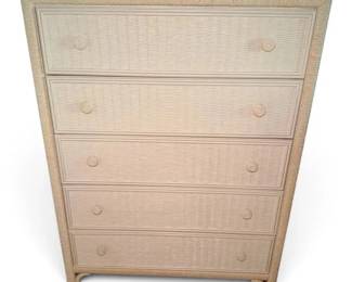 Henry Link white wicker 5drawer dresser
