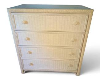 Henry Link White Wicker 4Drawer Dresser
