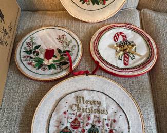 Christmas-themed handmade needle point holiday collectibles | Wildflower Lane Estate Sales | Sugar Land, TX