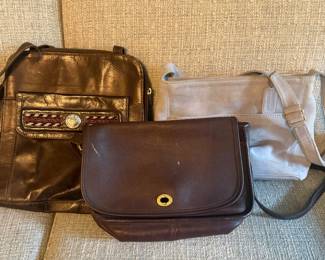 Vintage-style coach handbags, brown leather-look purse and fashion accessories | Wildflower Lane Estate Sales | Sugar Land, TX