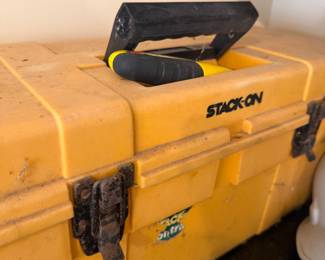 Yellow heavy-duty toolbox and workshop storage | Wildflower Lane Estate Sales | Sugar Land, TX