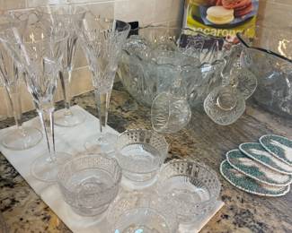 Clear glass stemware, drinking glasses and entertaining essentials | Wildflower Lane Estate Sales | Sugar Land, TX