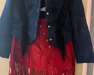 Women's red and blue rodeo layered outfit and fashion clothing | Wildflower Lane Estate Sales | Sugar Land, TX