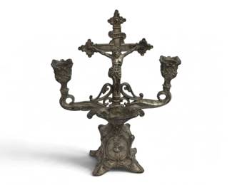 Metal Viaticum Cross Candelabra