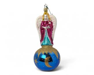 Vintage German Glass Angel Ornament