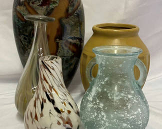 Lot 19: Assorted Decorative Glass and Ceramic Vases